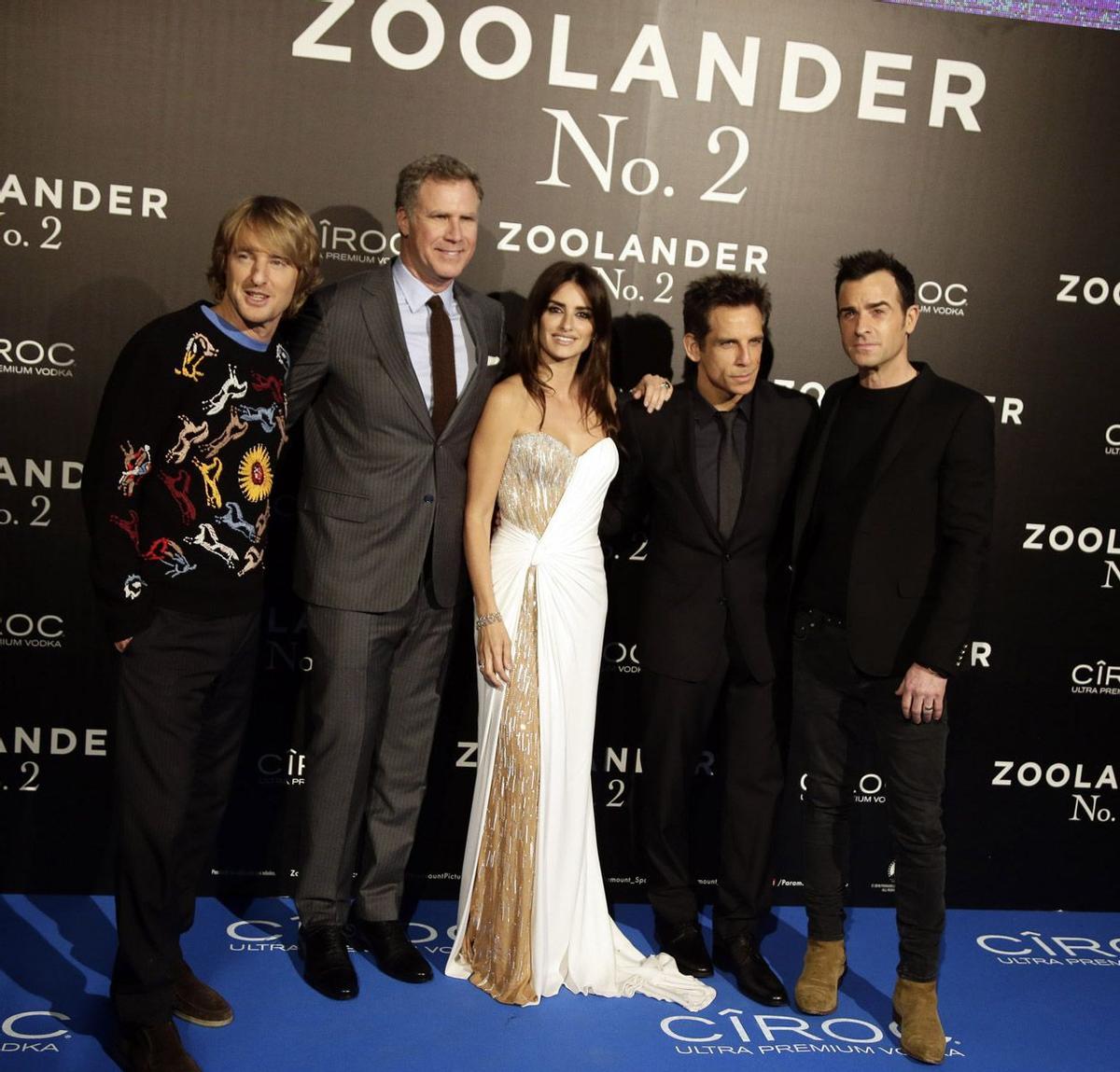 Los protagonistas de la película en el estreno de 'Zoolander 2' en Madrid