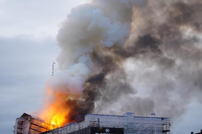 Fire hits historical Stock Exchange building in Copenhagen