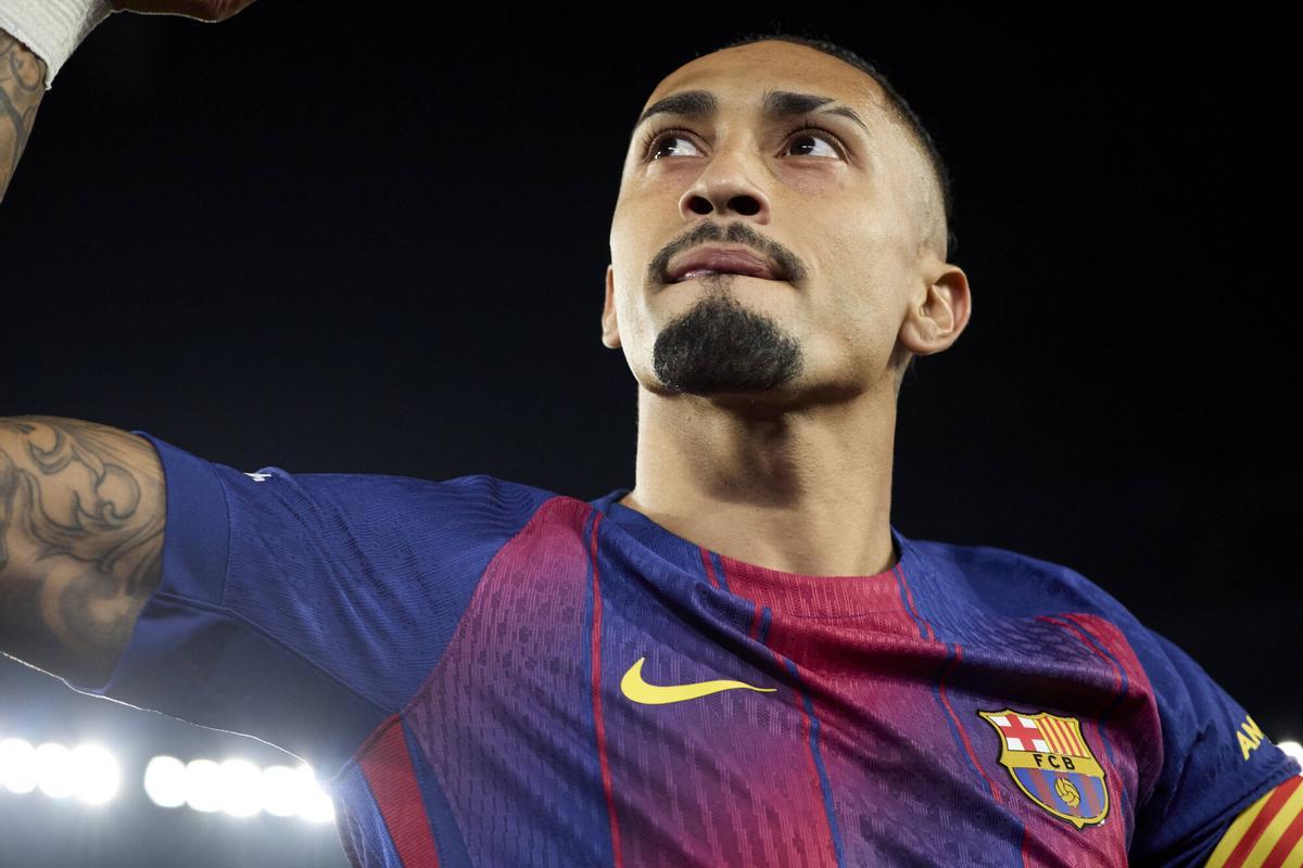 Raphinha, durante un partido del Barça