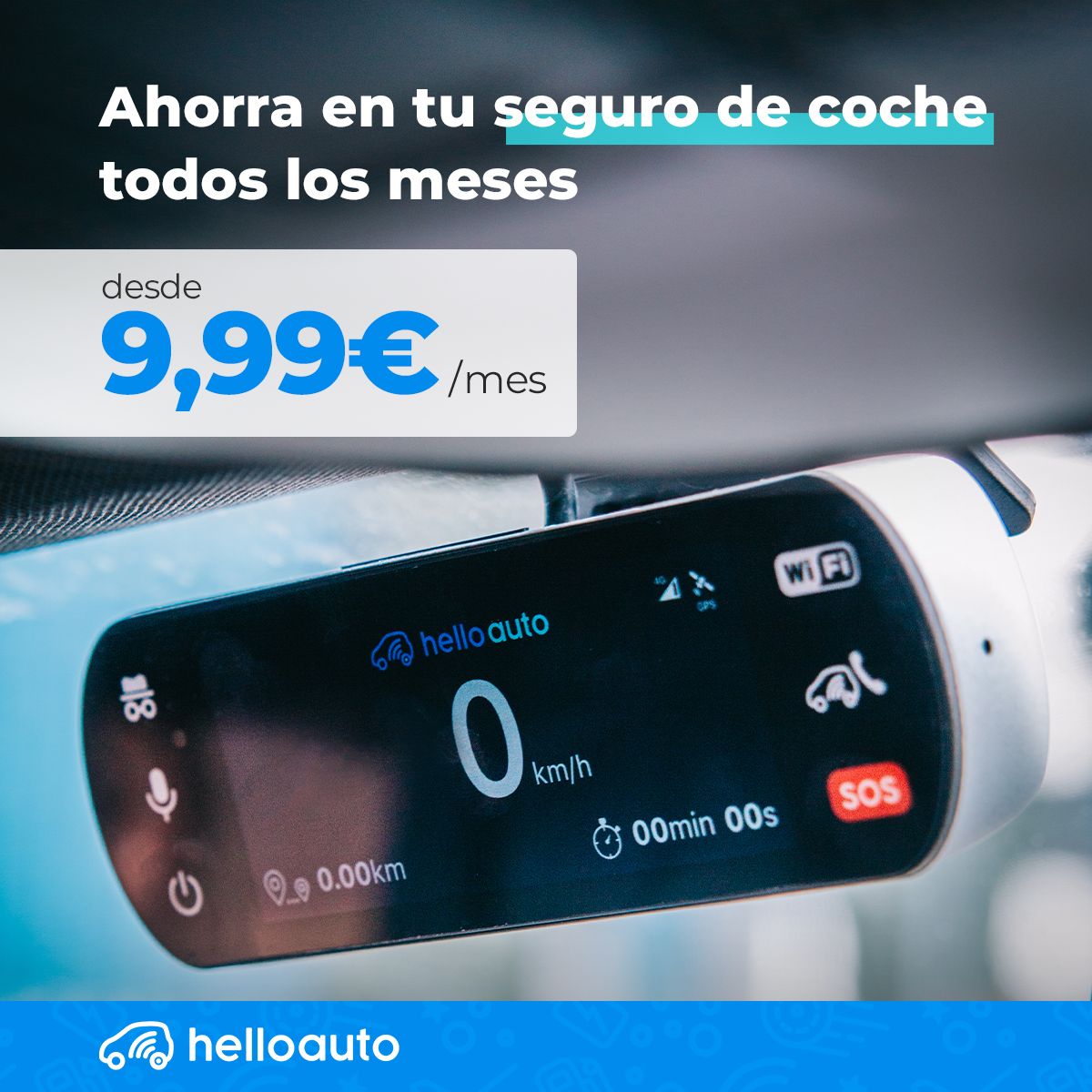 Hello Auto Flex puede contratarse por una cuota mensual que va desde los 9,99 euros al mes, más 0,49 euros por cada día que se conduzca
