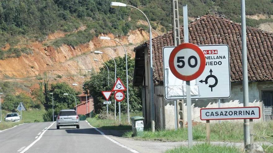 Tramo de la nacional que une Salas y Cornellana, a la altura de Casazorrina.