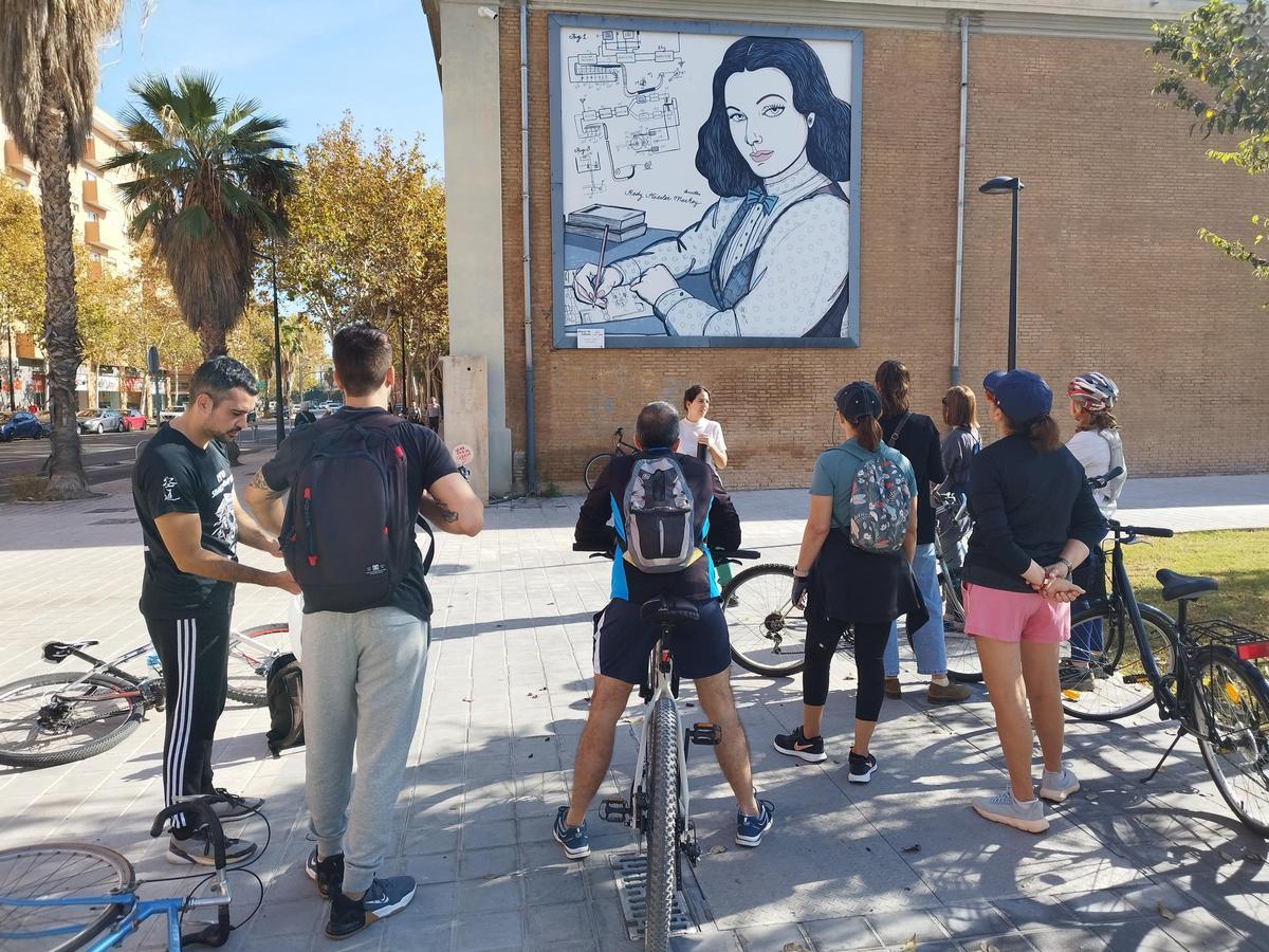 El mural dedicado a Hedy Lamarr.