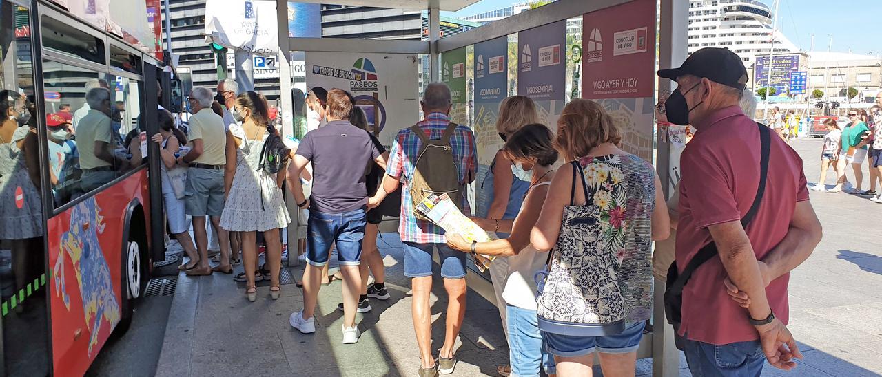 Turistas en Vigo el pasado mes de agosto.