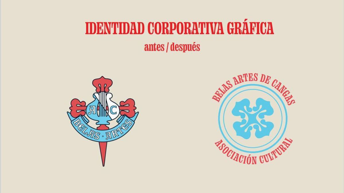 Los dos escudos de la Banda de Música Belas Artes de Cangas.
