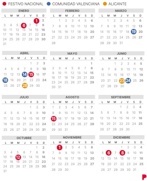 Calendario laboral de Alicante del 2022
