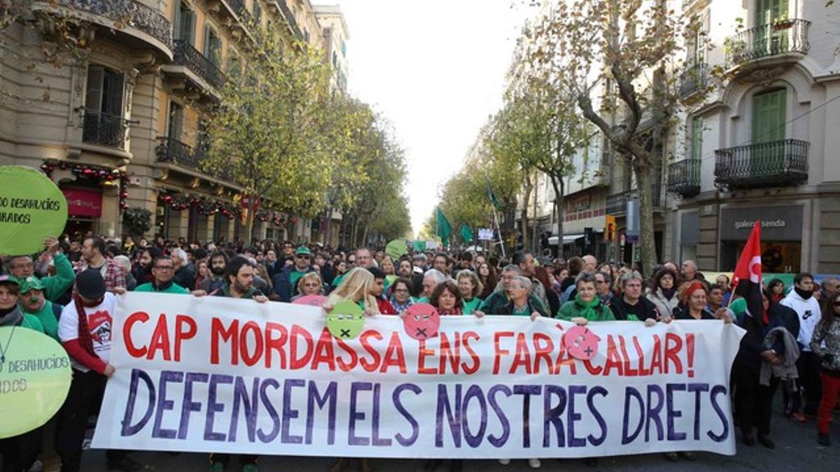 Manifestación en Barcelona contra la 'ley mordaza'