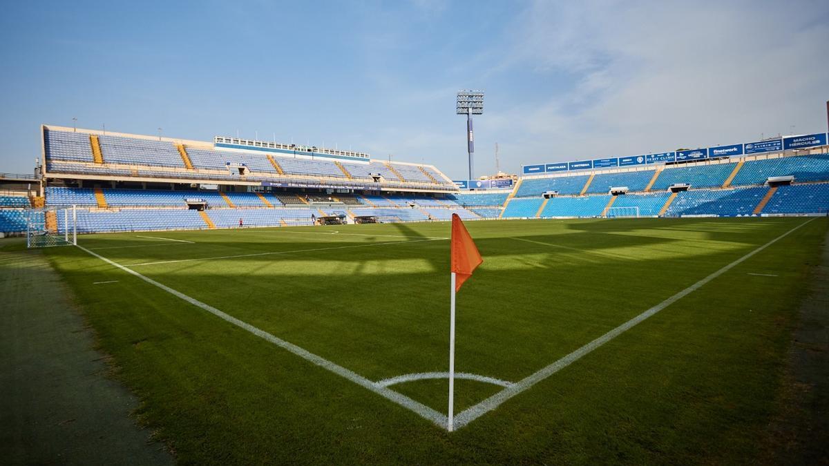 El estadio José Rico Pérez, en Alicante, antes del partido de Copa entre el Español de San Vicente y la Real Sociedad.