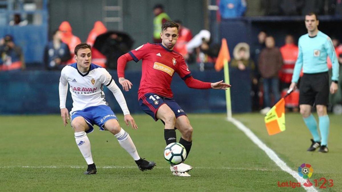 Rober Ibáñez en un encuentro ante el Zaragoza la pasada temporada