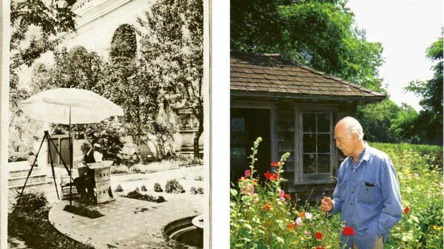 Sorolla y Esteban Vicente en sus respectivos jardines.