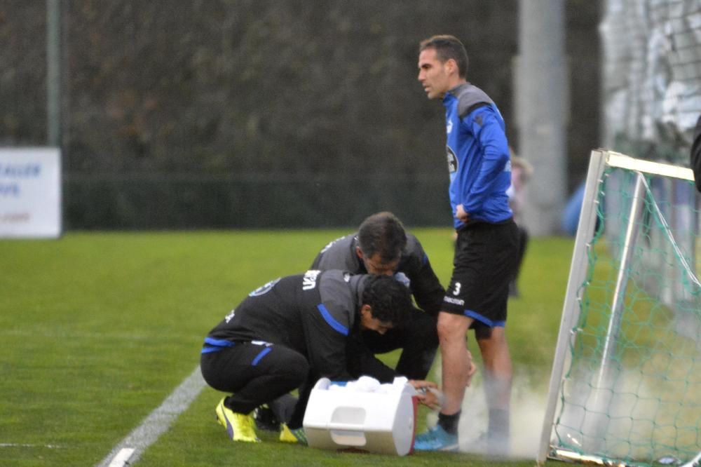 Fede Cartabia ha sido la única ausencia en el entrenamiento de esta tarde en Abegondo.