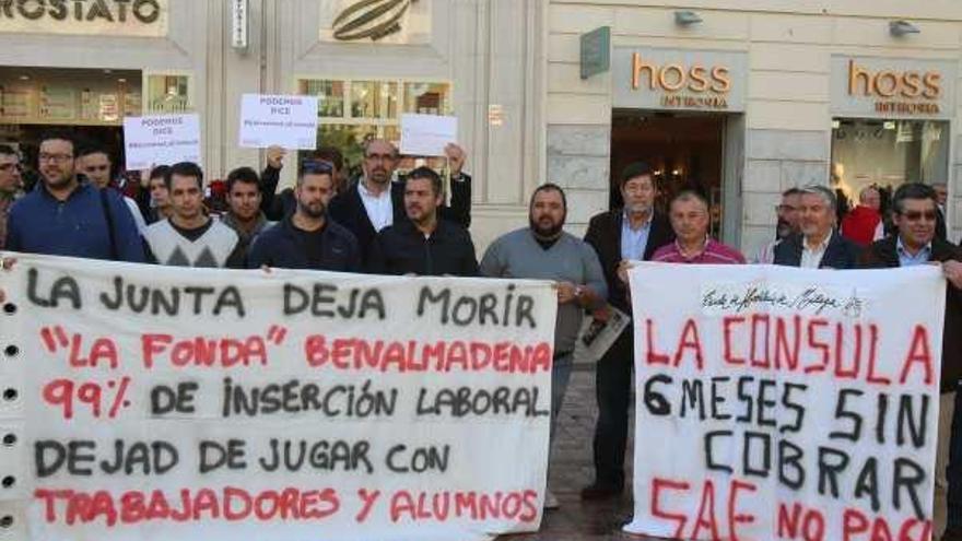 Protesta de los trabajadores en la Constitución.