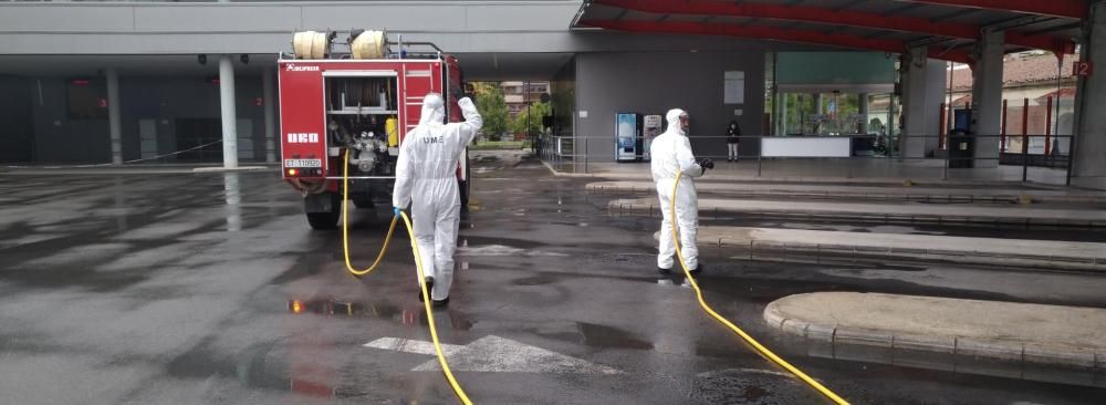 Despliegue de la UME en Alicante para realizar desinfecciones.