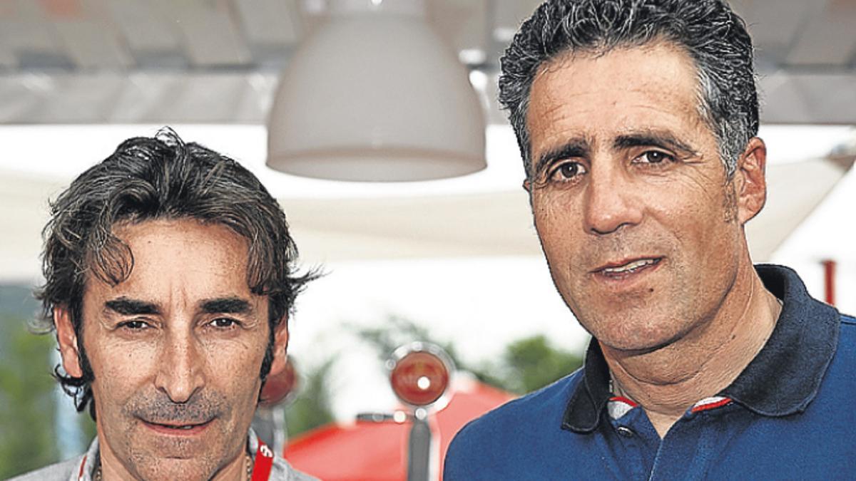 Miguel Indurain, en la imagen junto a Escartín, volverá a ser uno de los grandes reclamos de la QH, que este año alcanza su 26ª edición