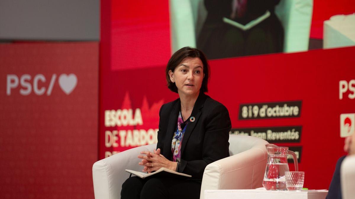 Eva Granados, portavoz del PSOE en el Congreso, en un acto el pasado 8 de octubre