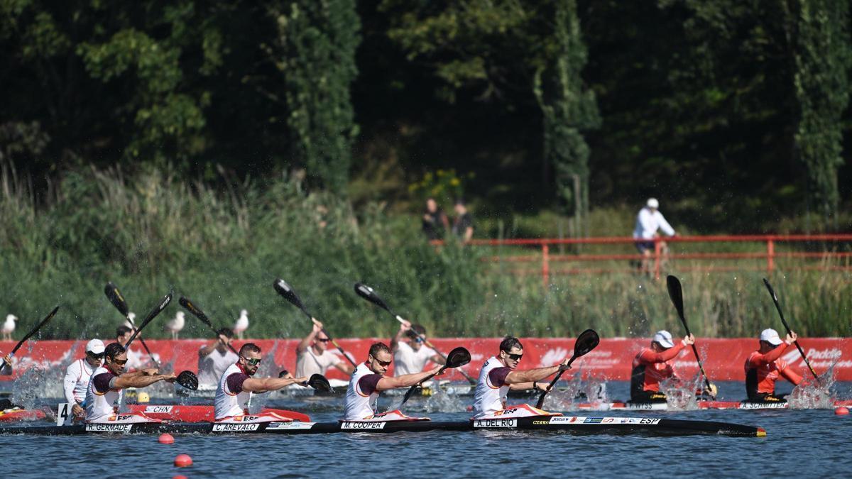 Carlos Arévalo se queda sin medalla con el K4 500 en el Mundial