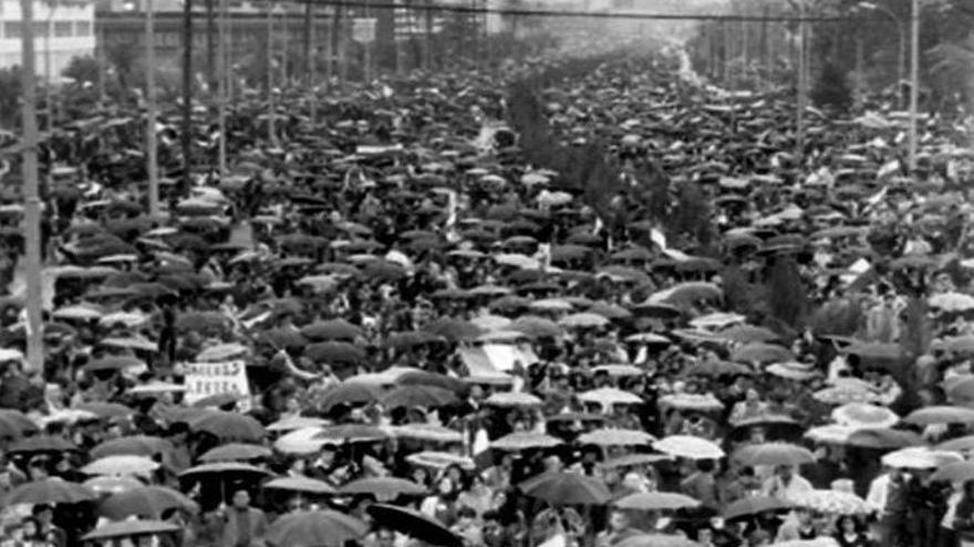 Manifestación por la autonomía en Málaga, el 4 de diciembre de 1977.