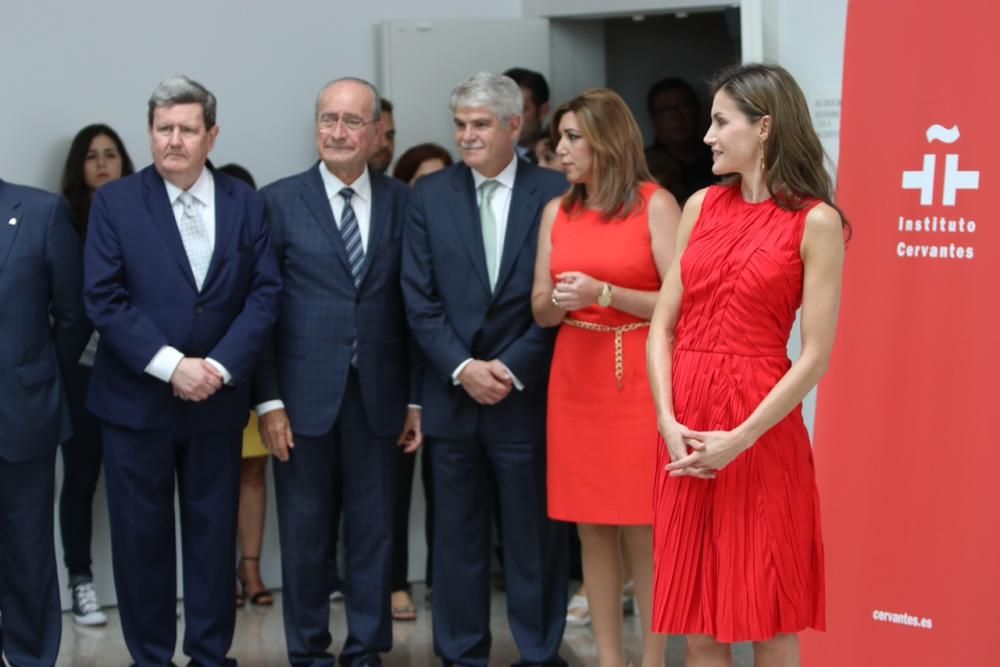 La Reina Letizia visita Málaga para presidir el encuentro de directores del Instituto Cervantes.