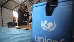 Trabajadores de UNICEF en la Franja de Gaza