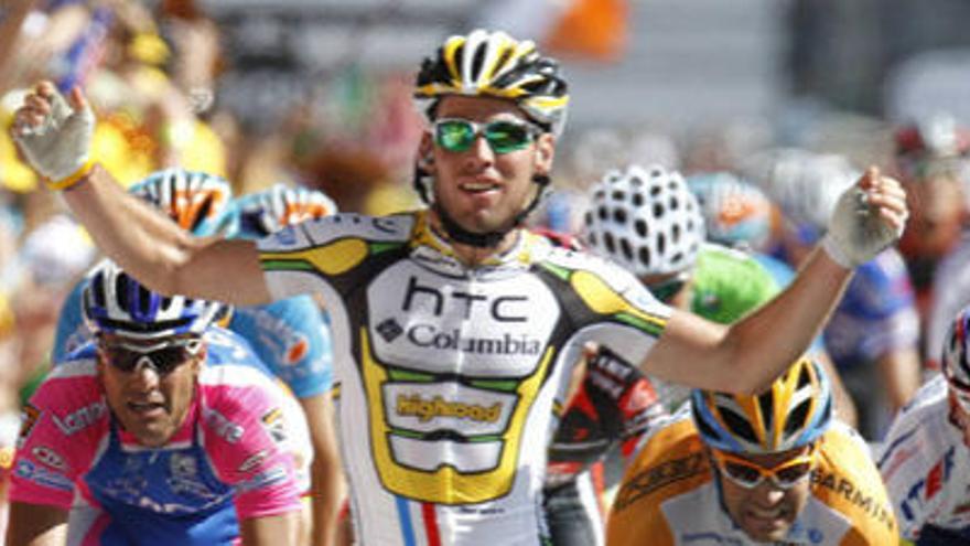 Cavendish celebra su triunfo.