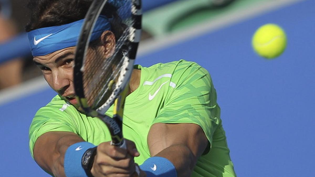 Rafa Nadal, en el torneo de Abu Dabi del año pasado.