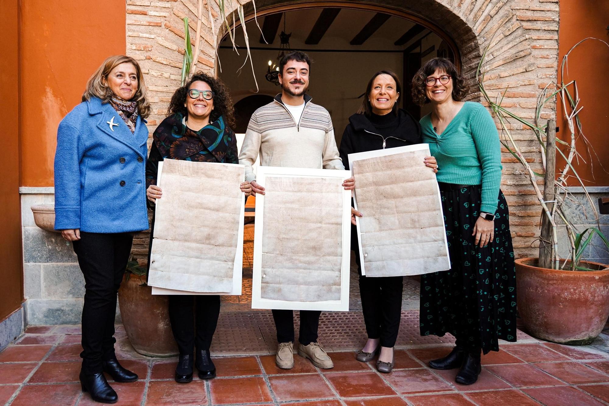 El alcalde de Potries con representantes de Gandia y Oliva en una imagen de archivo.