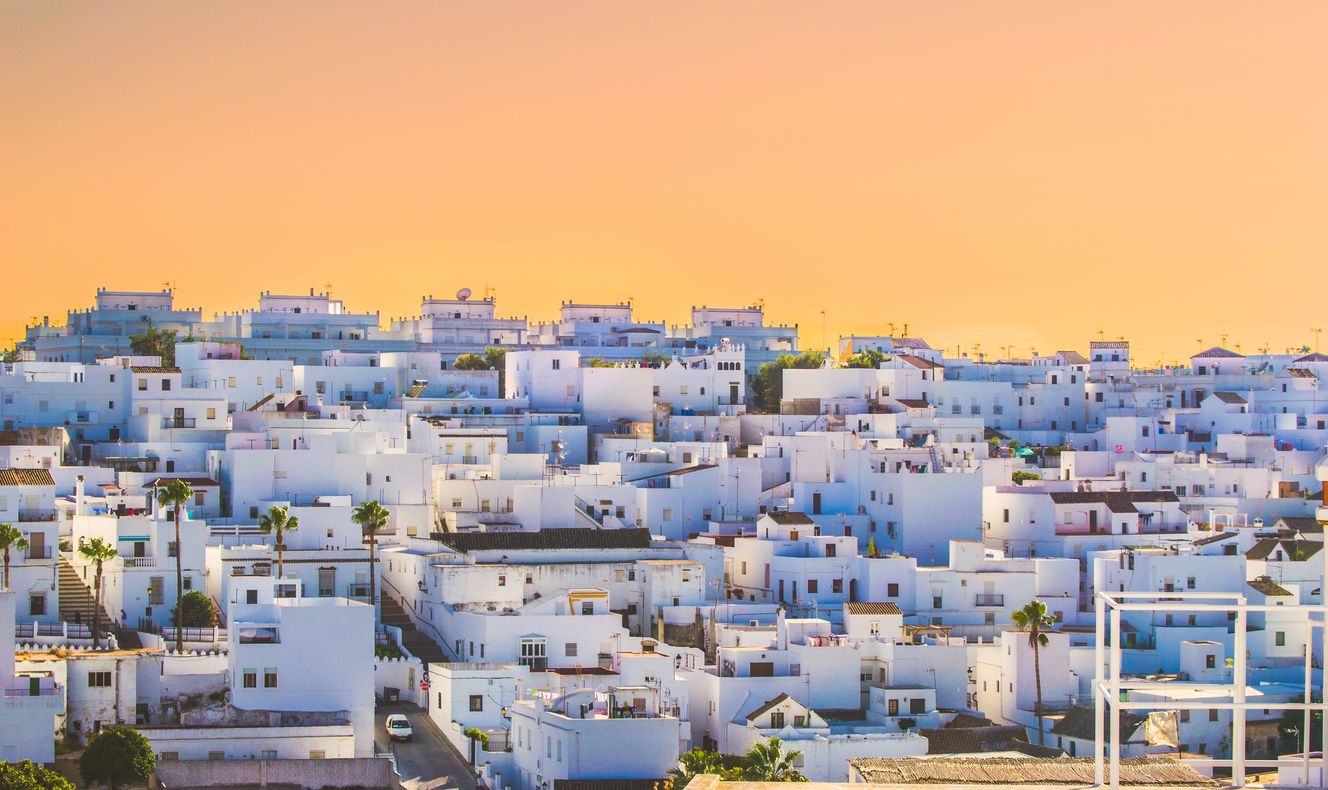 Espectacular paisaje con las casitas blancas de Vejer de la Frontera.