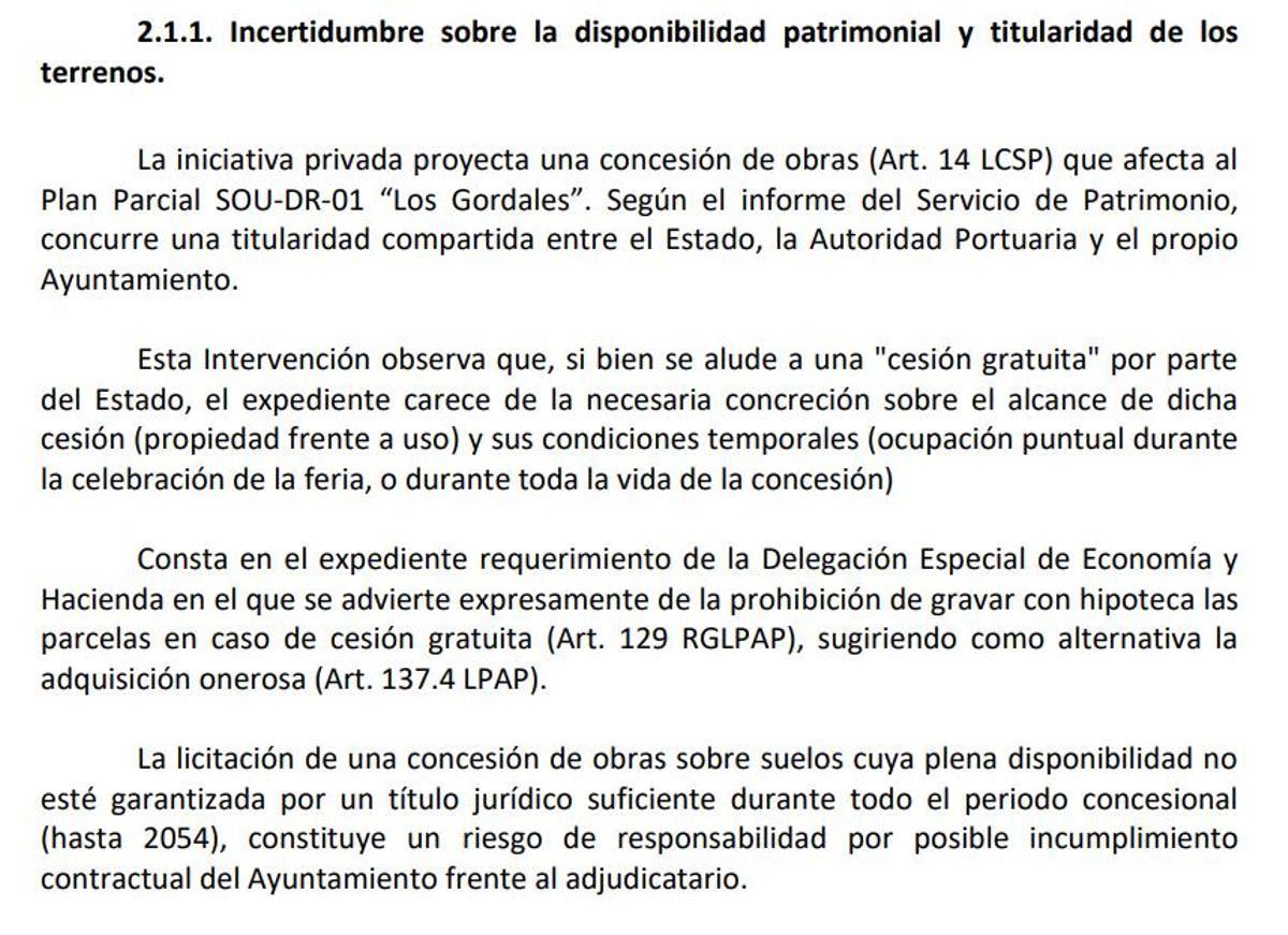El informe de la Intervención General sobre la ampliación de la Feria de Sevilla