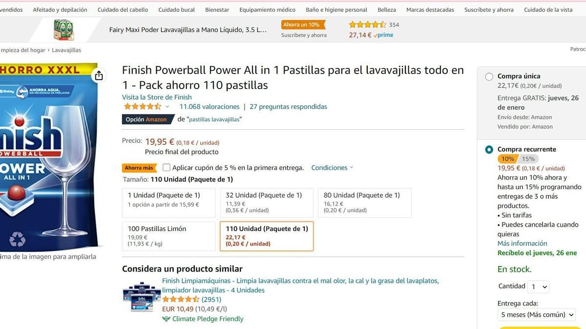 Las pastillas de lavavajillas de oferta