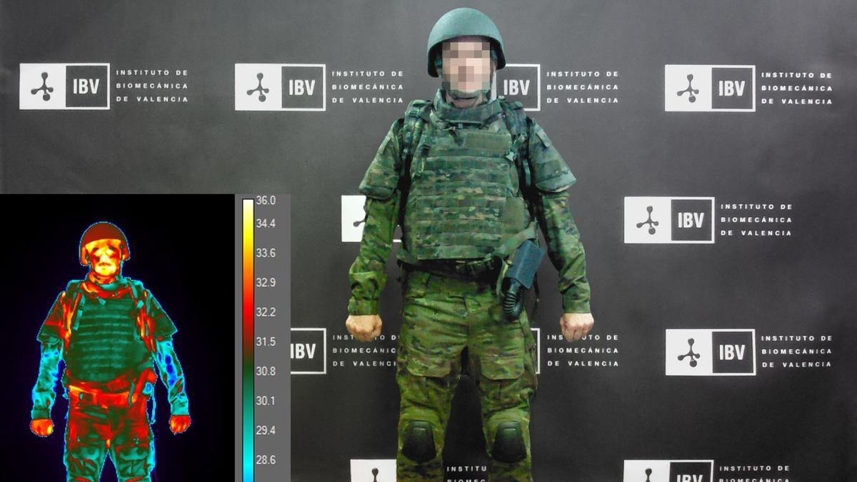 Resultado de las pruebas con cámara térmica sobre el prototipo de uniforme