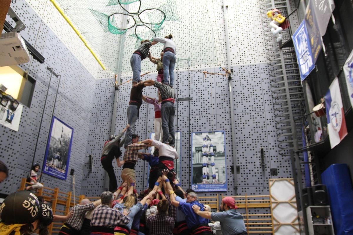Bei der Probe der Castellers.