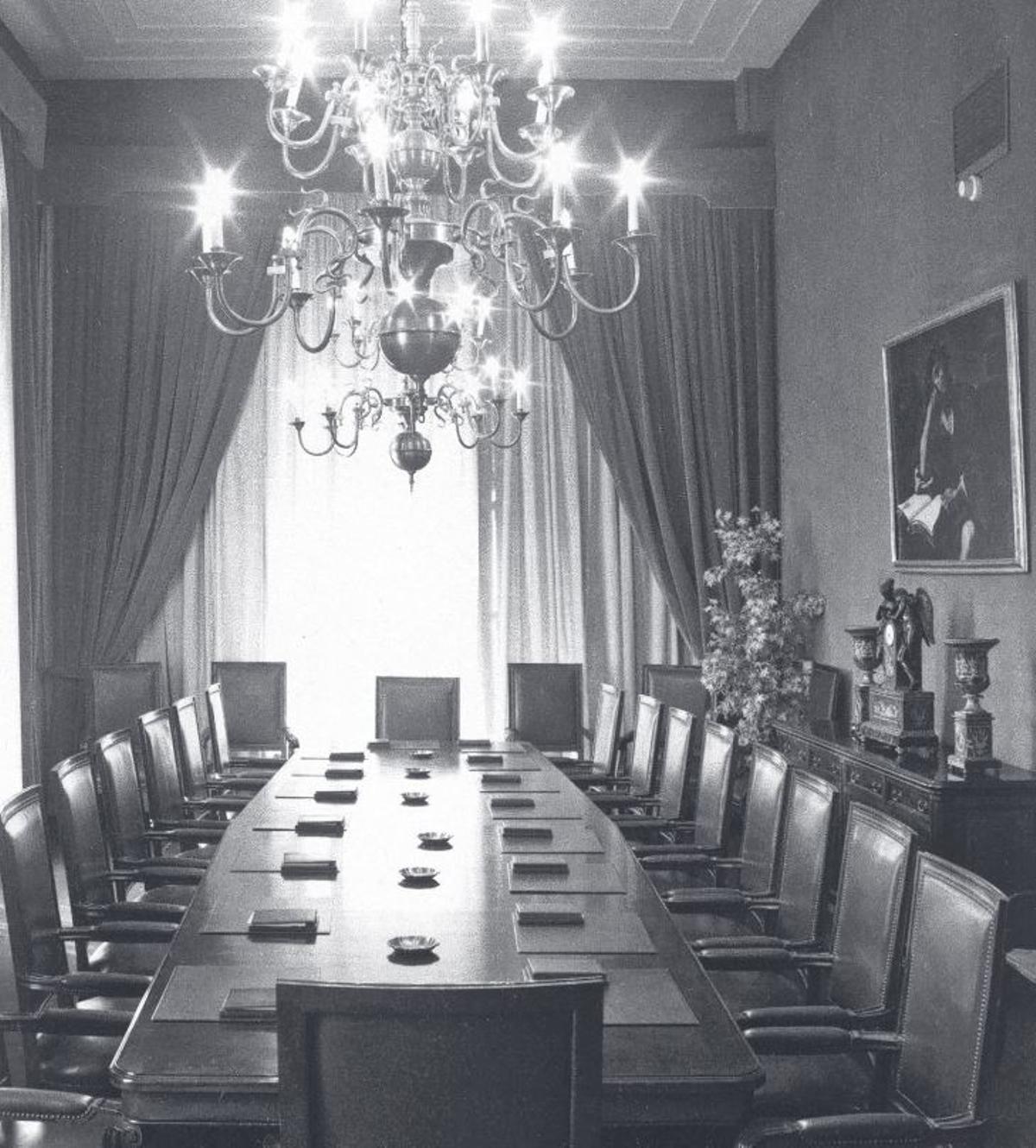 Sala de reuniones en una imagen de archivo del Banco de España en Málaga.