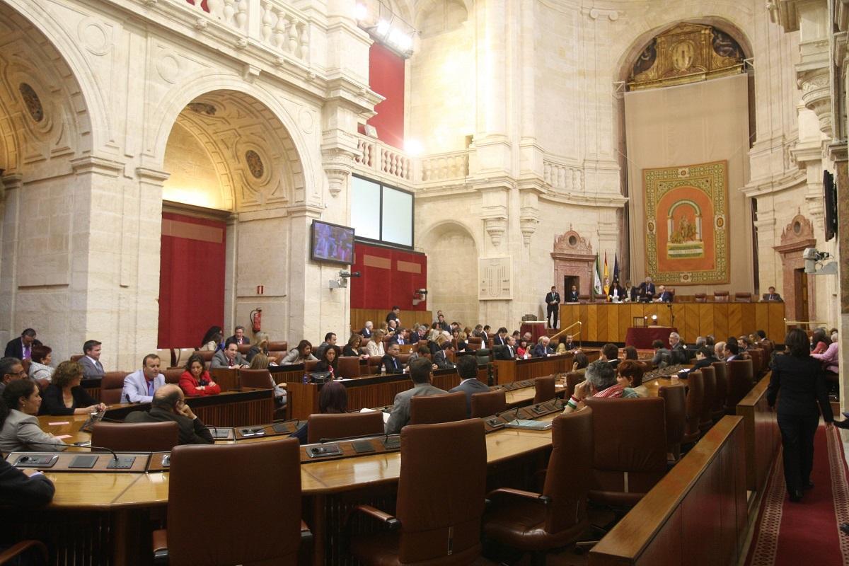 Cámara de sesiones del Parlamento de Andalucía.