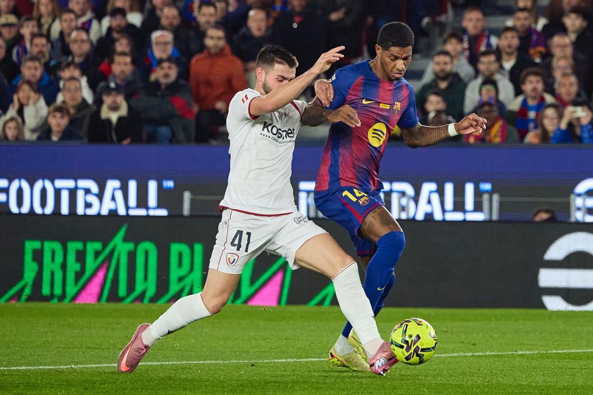 Rashford, en el partido que enfrenta a Barça y Osasuna