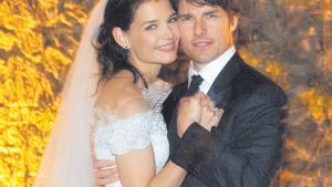 Tom Cruise y Katie Holmes, el día de su boda, el 18 de noviembre de 2006.