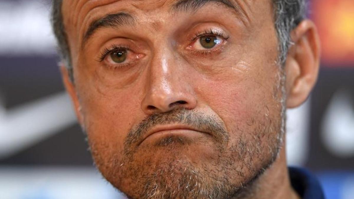 Luis Enrique, durante la conferencia de prensa