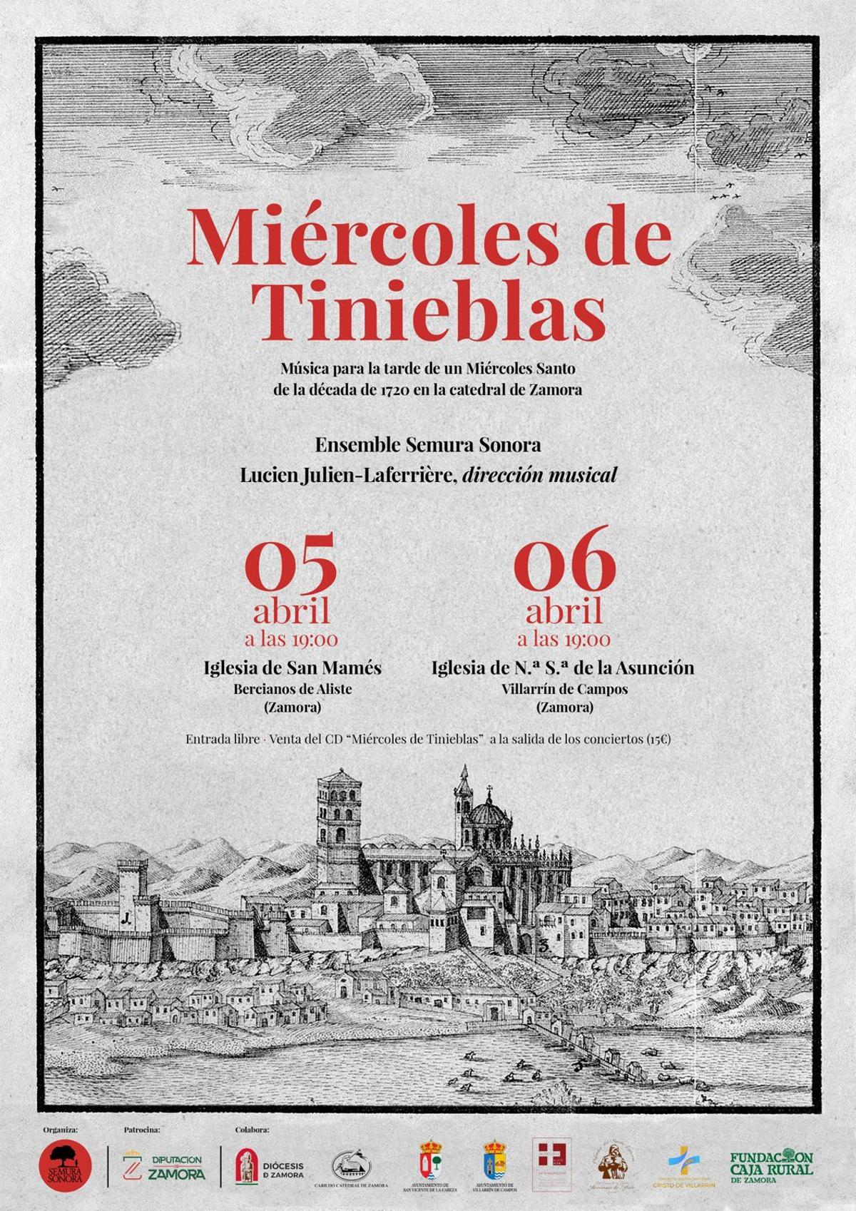 Cartel promocional el ciclo de conciertos "Miércoles de Tinieblas"