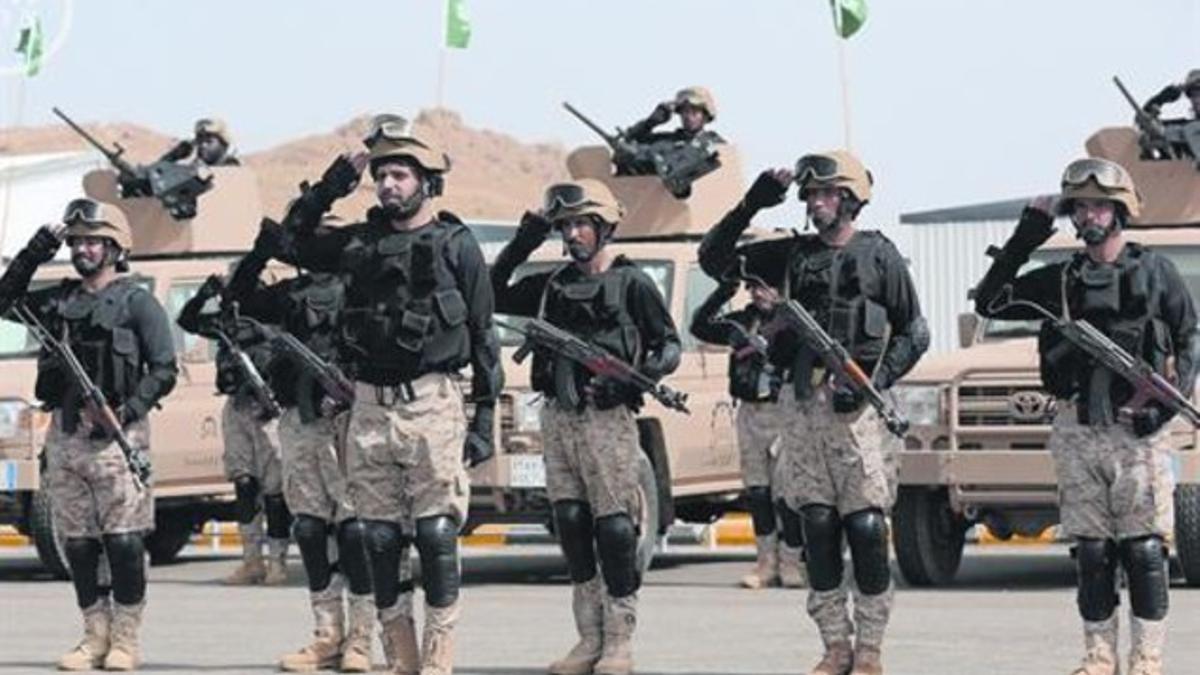 Tropas saudís y de Pakistán la semana pasada en unos ejercicios militares.