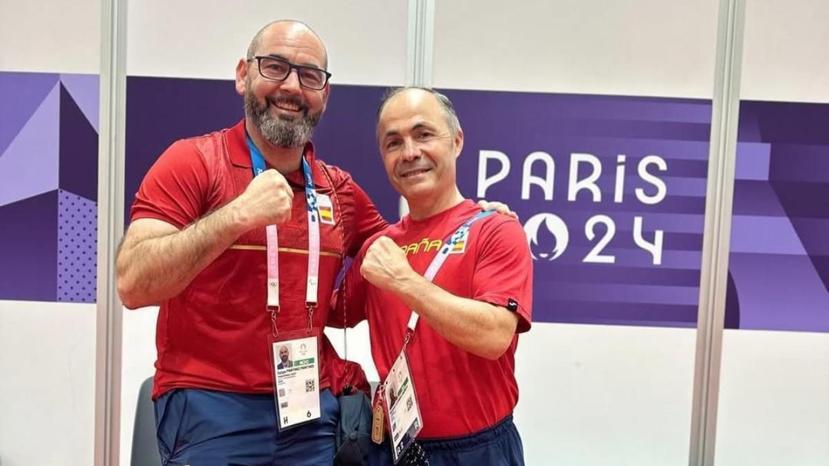 Rafa Lozano y Felipe Martínez, presidente de la Federación Española de Boxeo