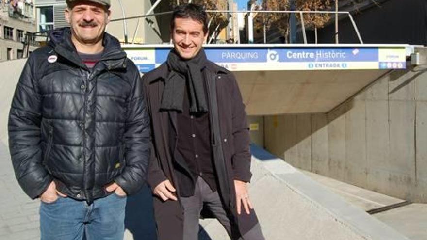 Adam Majó i Jaume Arnau, al pàrquing Centre Històric, a les Escodines