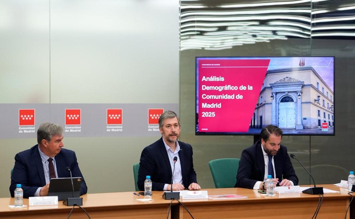 El consejero de Presidencia, Justicia y Administración Local, Miguel Ángel García Martín, en la presentación del análisis demográfico de la región.