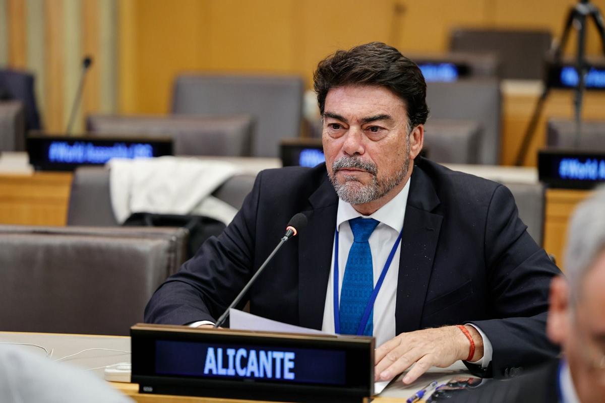El alcalde de Alicante, Luis Barcala, durante su intervención en la Cumbre del Futuro de las Naciones Unidas.