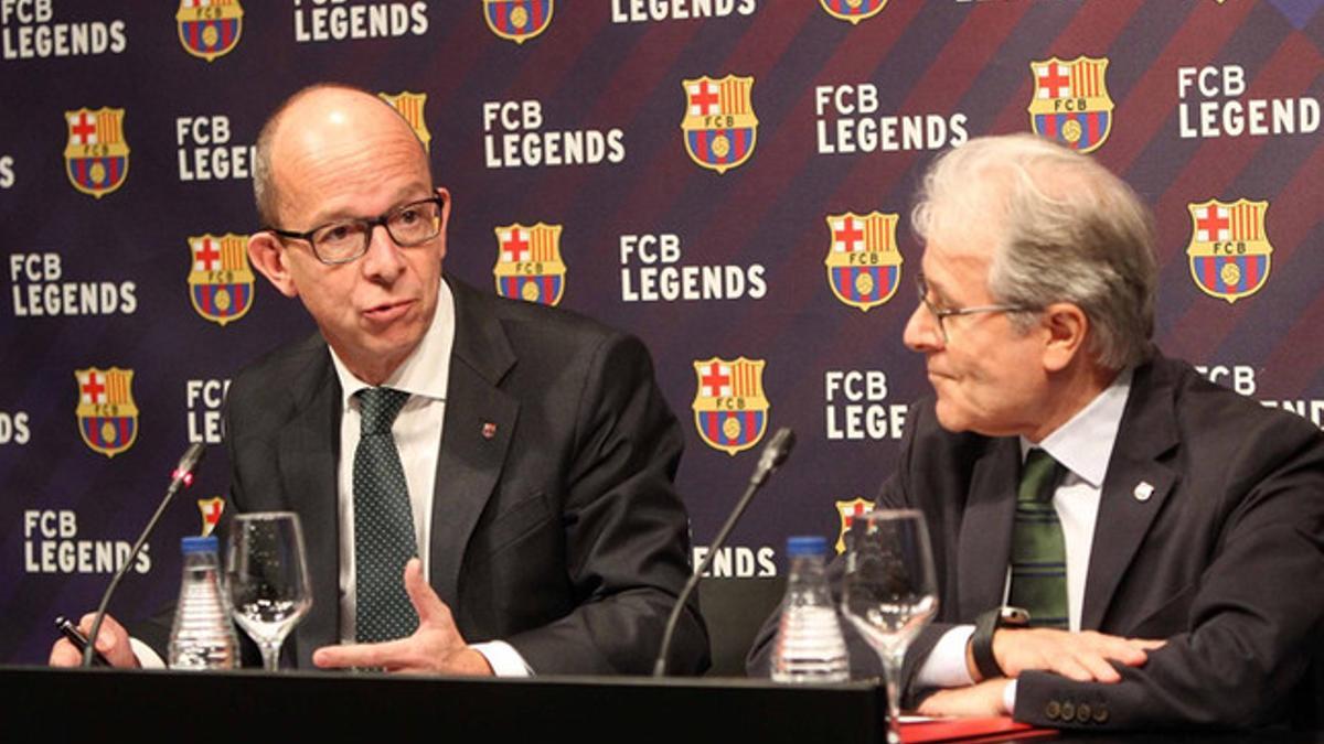 Jordi Cardoner y Ramon Alfonseda, en la presentación del FCB Legends
