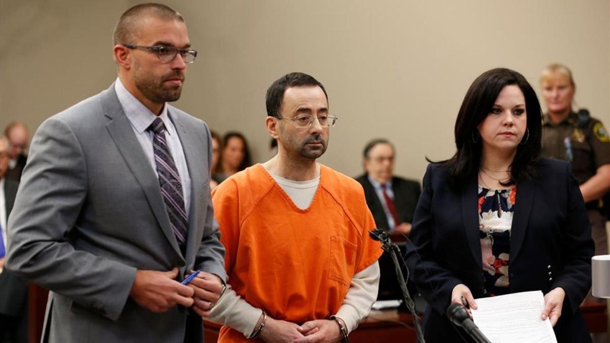 Larry Nassar, durante el juicio de Michigan