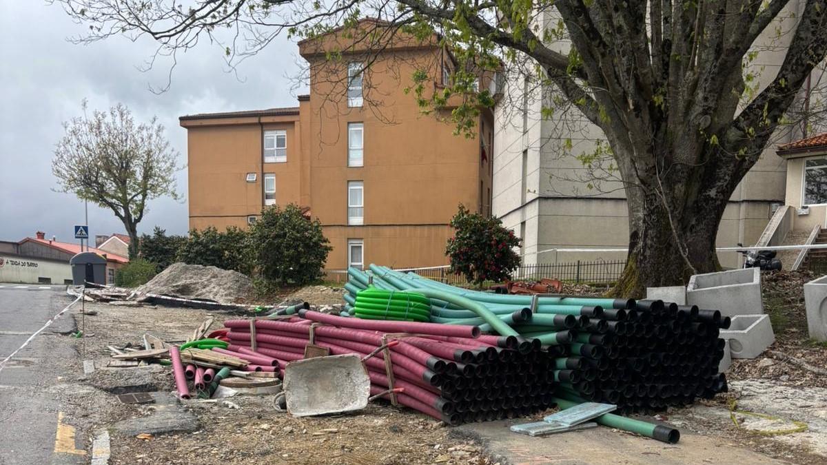 Imaxe do estado das obras na rúa García Lorca