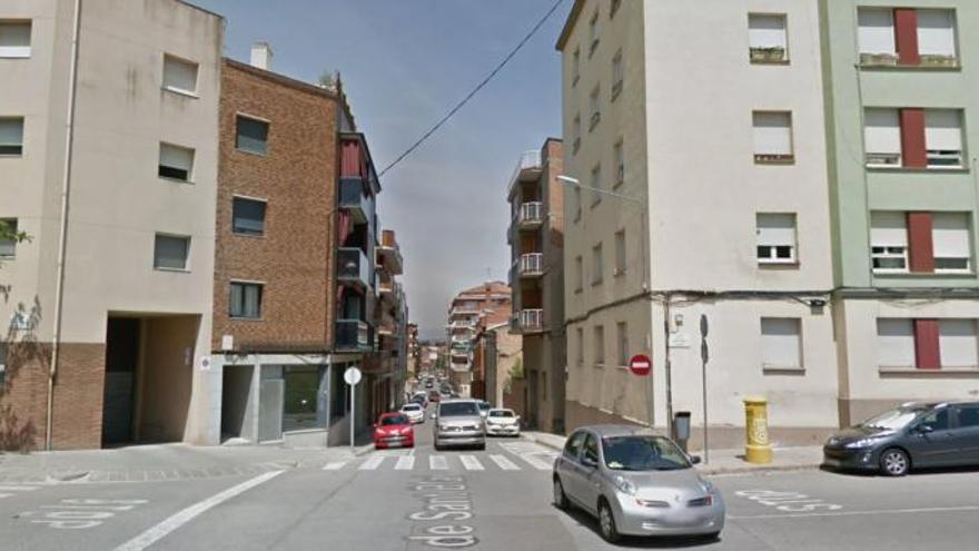 Carrer de Sant Blai amb Maria Aurèlia Capmany