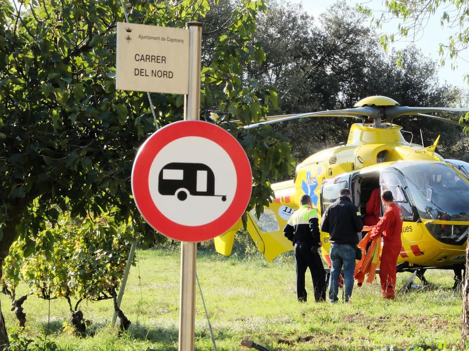 L'helicòpter medicalitzat ha traslladat l'home ferit crític al Trueta