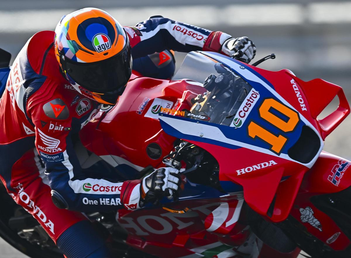 Luca Marini, durante una carrera