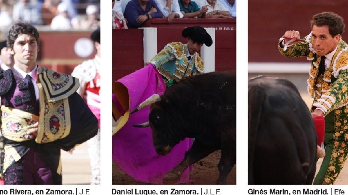 Protagonistas de la corrida de toros de la Feria Taurina de San Pedro