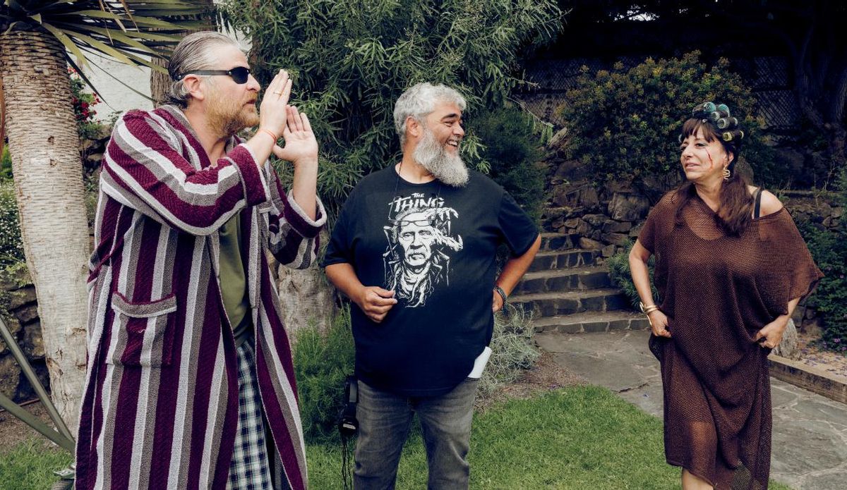 Raúl Cimas y Yolanda Ramos en el rodaje de 'Jo, qué día' junto a Alejandro Millán