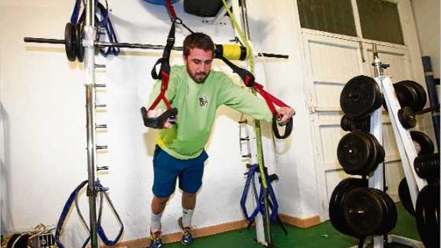 El jugador del Bordils, Esteve Ferrer, aquest divendres al gimnàs del pavelló Blanc-i-Verd de Bordils.